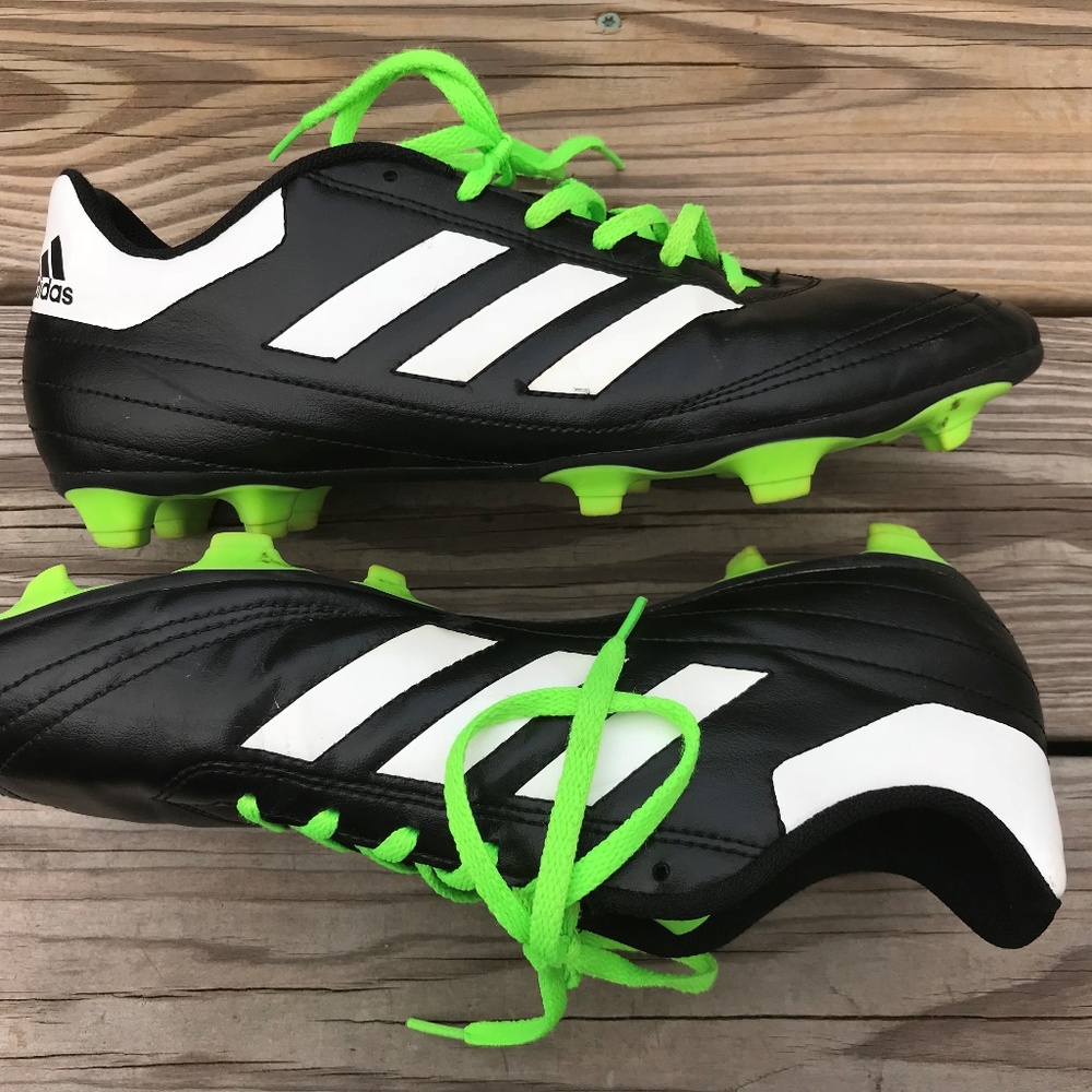 Adidas Men Cleats Shoe Sneaker Black/Green/White - Picture 7 of 8